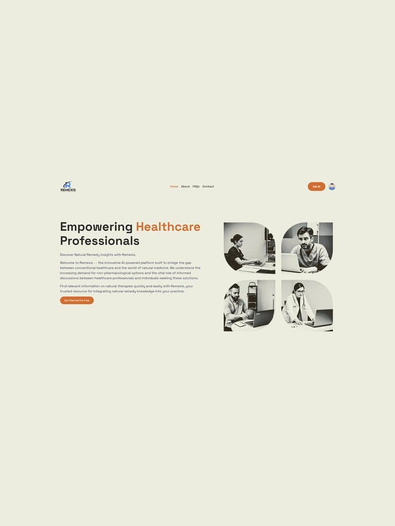 The Remexis platform landing page