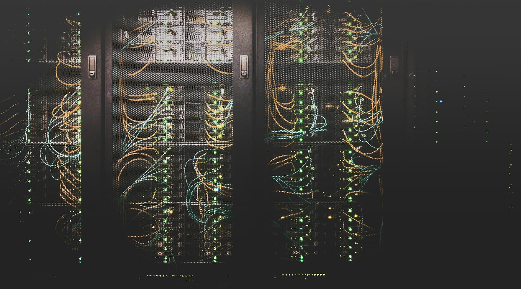 Racks of networking equipment in a data center